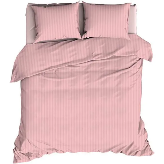 Satin D Or Satin d'Or Satijnstreep Dekbedovertrek - Tweepersoons - 200x200/220 cm - Crystal rose