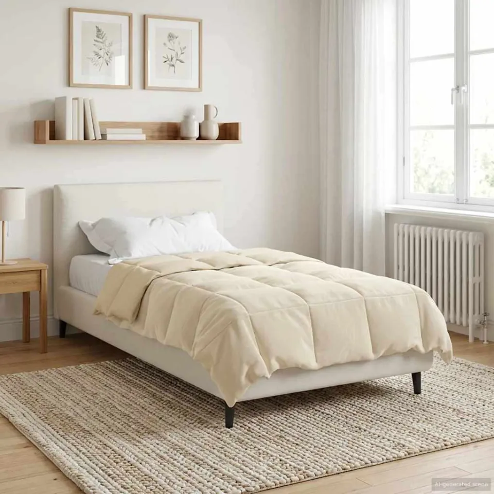 vidaXL Vol jaar dekbed 140 x 220 cm Microfiber (100% polyester) crème, foto 4