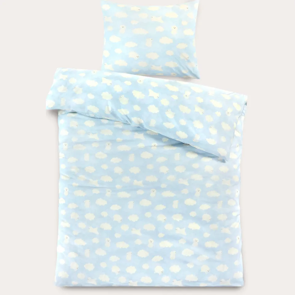 NOUS Kids katoenen dekbedovertrek kinderbed (120x150 cm) blauw, foto 2