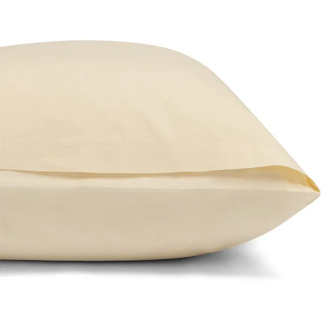 Yumeko kussensloop percal katoen lichtgeel 50x60 - Bio, eco & fairtrade - 1 stuk Butter Glow