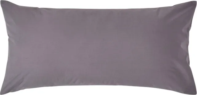 Homescapes Kussensloop 40x80 cm – Donkergrijs – 100% Egyptisch Perkal Katoen – 200 TC