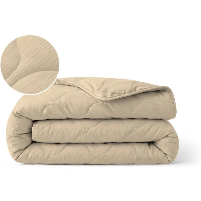 Zelesta Special Mousseline Zomerdekbed - Zacht botergeel 200x200cm