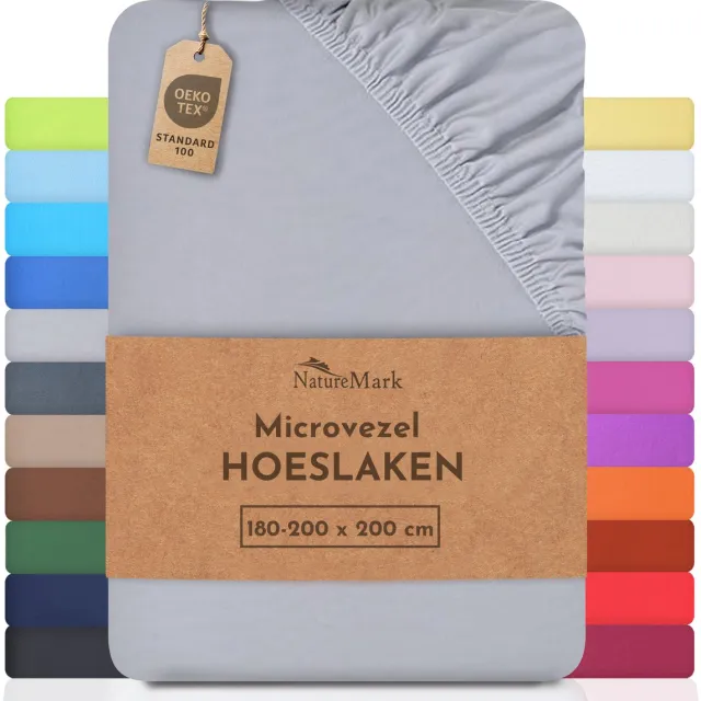 NatureMark Microvezel hoeslaken in vele maten en kleuren, zilvergrijs