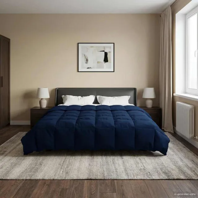 vidaXL Vol jaar dekbed 200 x 240 cm Microfiber (100% polyester) Blauw