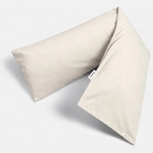 Yumeko kussensloop zijslaper flanel natuurlijk 37x160 - Biologisch & ecologisch - 1 stuk Natural