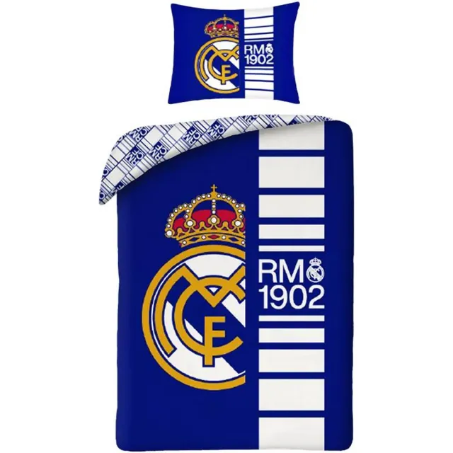Real Madrid CF Real Madrid Dekbedovertrek Blue - katoen Blauw