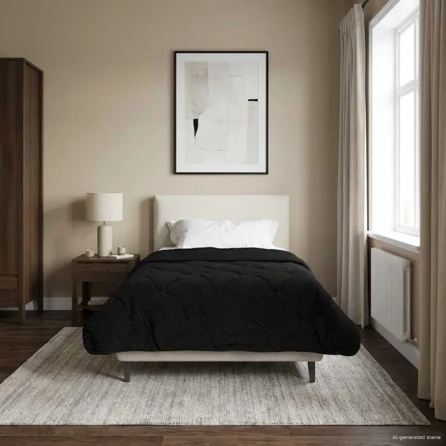 vidaXL Zomer Dekbed 140 x 220 cm Zomer Zwart Ademend