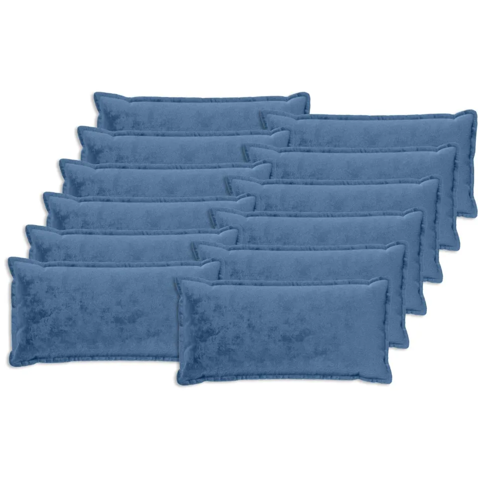 vidaXL Kussensloop 12 st HOUTEN Lichtblauw 40 x 80 cm Flanel blauw, foto 3