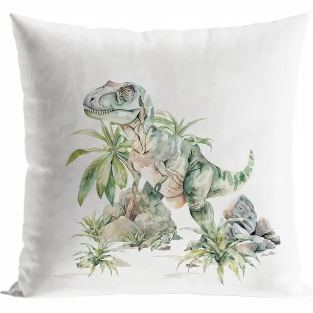 Markizeta Dino Velours Kussensloop Kinderkamer 40x40 cm - Zacht & Veilig Groen