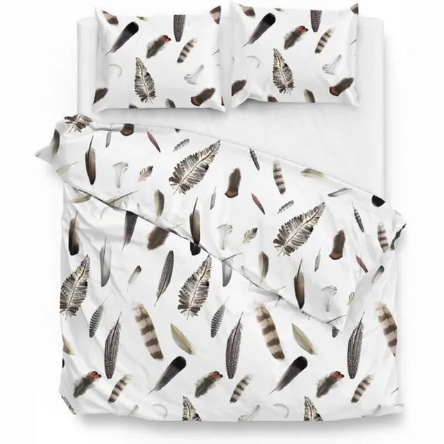 Zo! Home Chester Dekbedovertrek - Flanel - Eenpersoons - 140x200/220 cm - White/Brown Wit