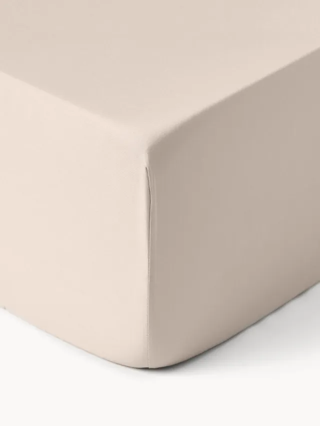 Westwing Collection Boxspring hoeslaken Comfort, katoensatijn Beige