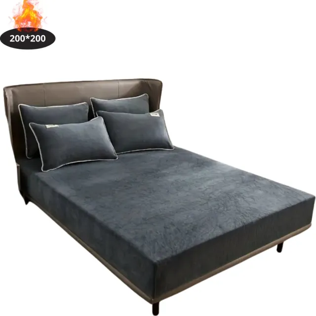 Livano Effen Hoeslaken - Beddengoed - Fitted Sheet - Bed - Slaapkamer - Donkergrijs 200x200