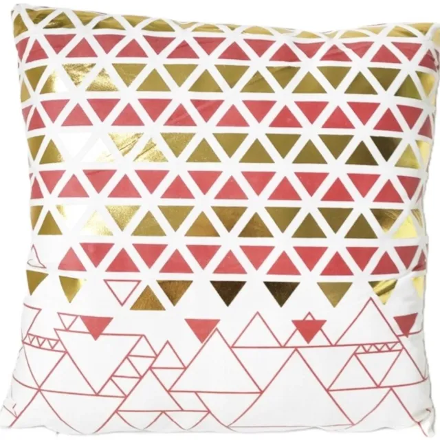 Granda Decoratieve Kussensloop 45x45cm - Goud, Roos Driehoeken Goud, Roos, Veelkleurig