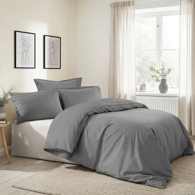 L'essentiel Maison Dekbedovertrekset – Dark Grey – Katoen (Ranforce)