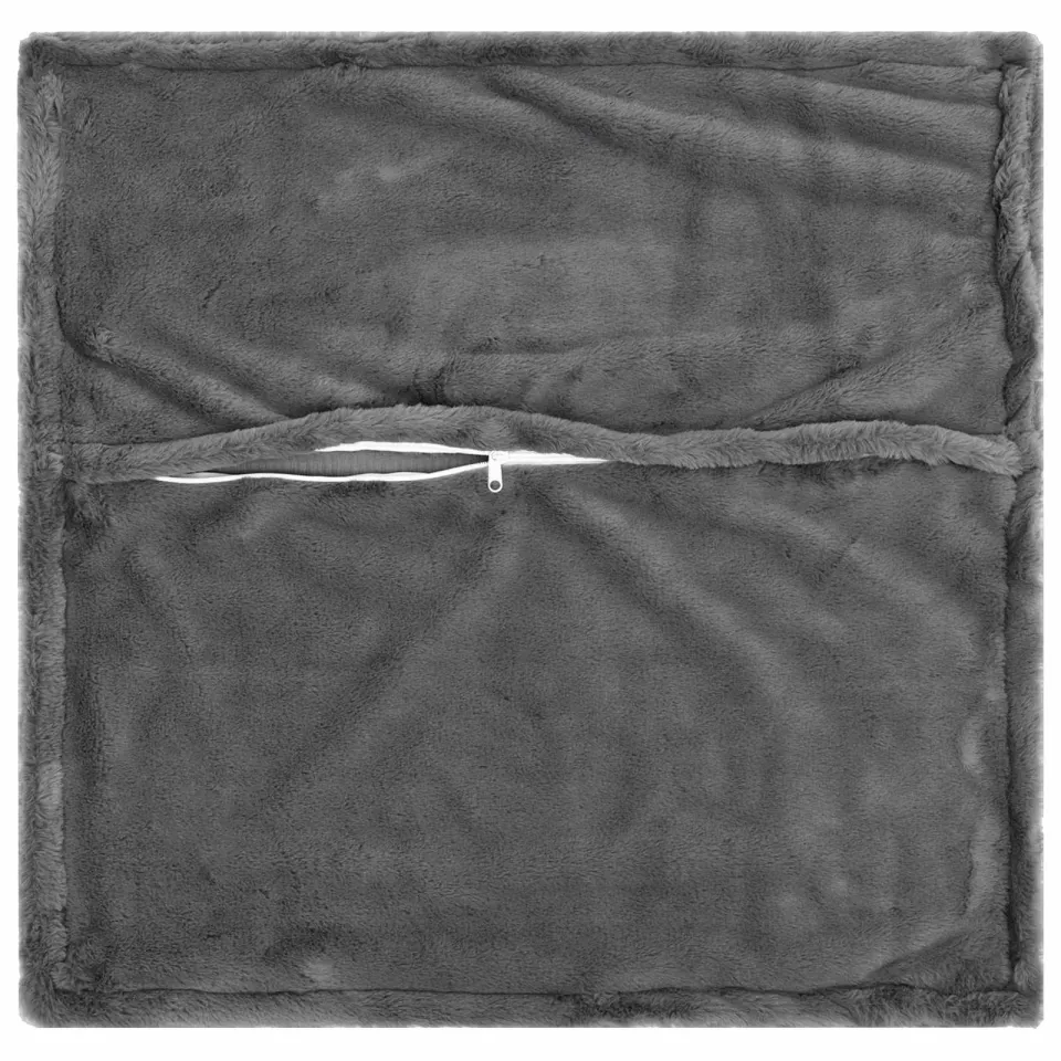 vidaXL Kussensloop 6 st HOUTEN Donkergrijs 30 x 30 cm Nep Konijnenbont, foto 4