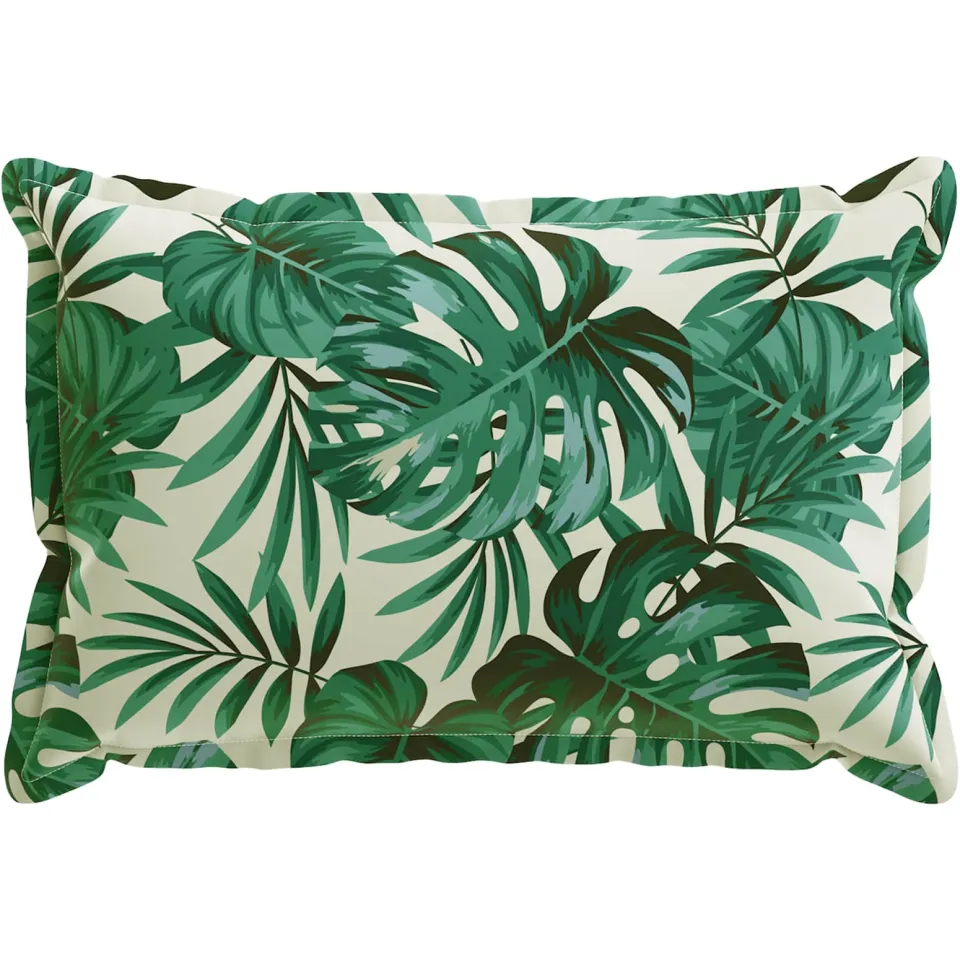 vidaXL Kussensloop 2 st HOUTEN Bladpatroon 50 x 80 cm Polyester Groen
