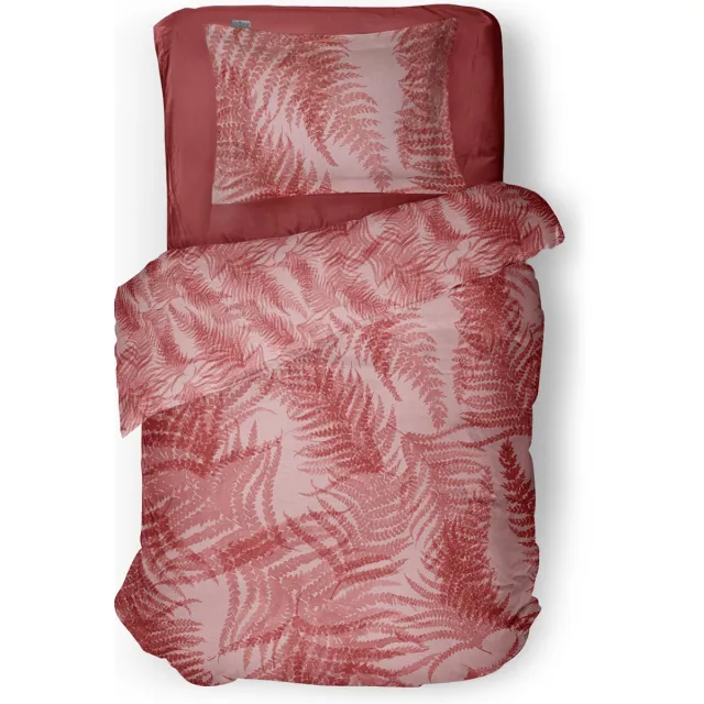 LINNICK Dekbedovertrek Katoen Fable Trail - Pink - Dekbedovertrek 140x200/220cm - 100% Katoen - Eenpersoons - Dekbedovertrekken - Botanisch Dekbedovertrek roze