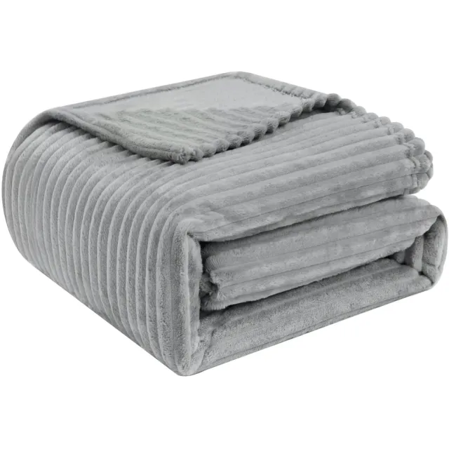 Klarven Deken 150x200cm grijs - Flanel, Zacht en warm - Uitstekende isolatie, Gemakkelijk te wassen - B 150 x L 200 cm