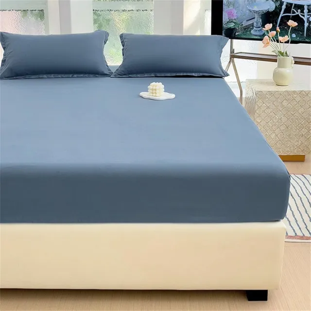 Unyqoos Donkerblauw hoeslaken 140x200 cm van microvezel met elastische hoeken
