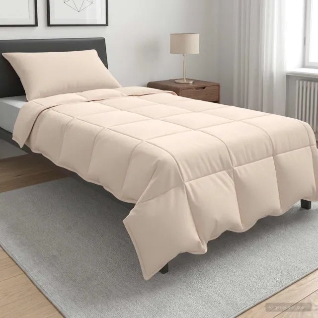 vidaXL Dekbedset 2 st 155 x 200 cm Alle seizoenen 250 g/m² dekbed Beige