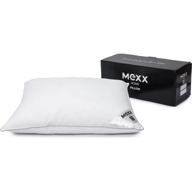 Mexx Excellent - Hoofdkussen medium - dons en veren - katoenen tijk - absorberend - 60 cm x 70 cm Wit