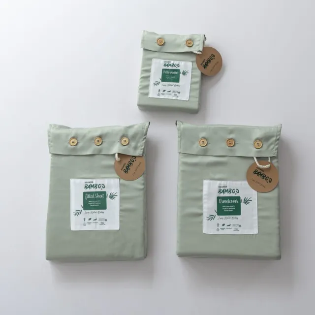 Boomba Bamboo beddengoedset XXL - Sage Green Groen