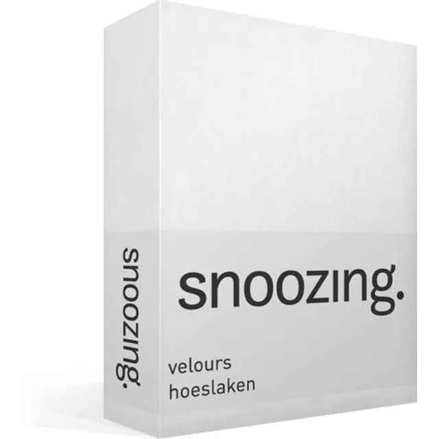 Snoozing velours hoeslaken - Eenpersoons - Wit