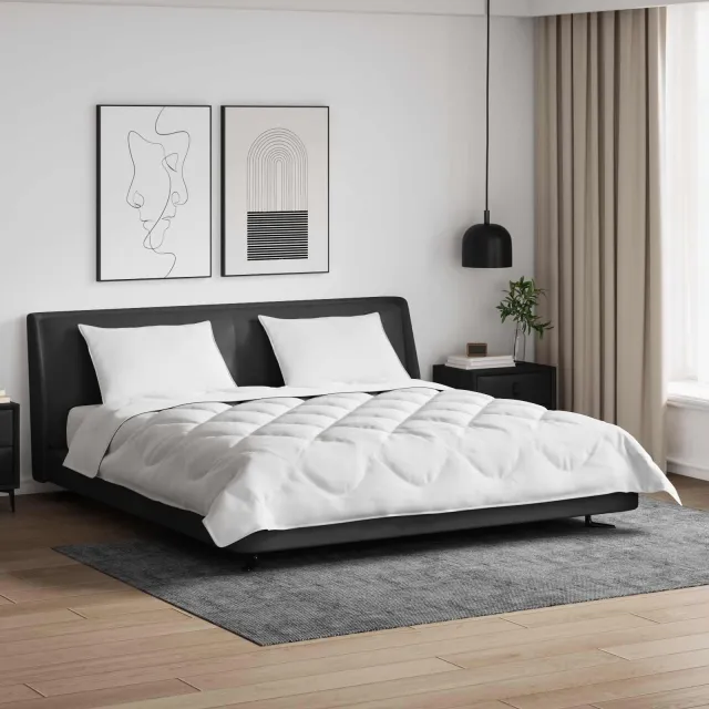 vidaXL All-season dekbed met kussen 3 st Wit Microvezel
