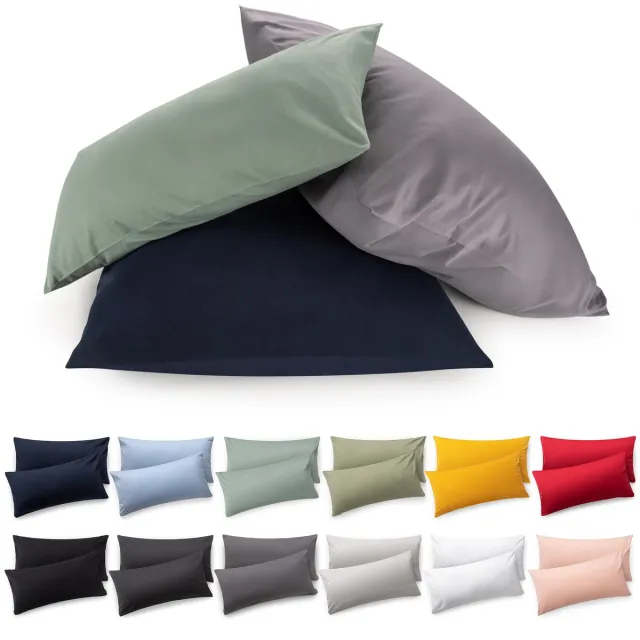 Blumtal Set Van 2 Kussenslopen - Superzachte Premium Jersey Kussenhoes - 100% Katoen - 50 x 70 cm - Wit