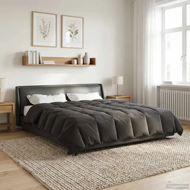 vidaXL Zomer Dekbed 200 x 200 cm Zomer Microfiber (100% polyester) Anthraciet