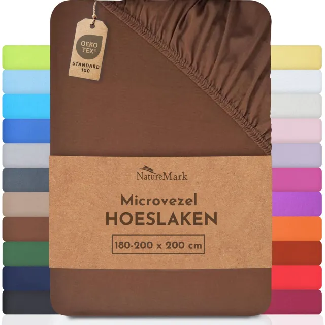 NatureMark Microvezel hoeslaken in vele maten en kleuren, chocoladebruin