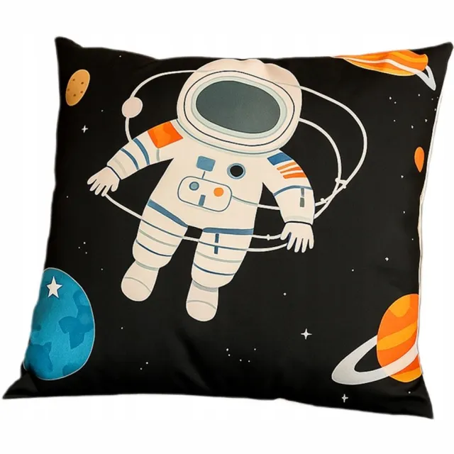 Granda Decoratieve Kussenhoes Velours 43x43cm - Kosmonaut & Planeten Multicolor