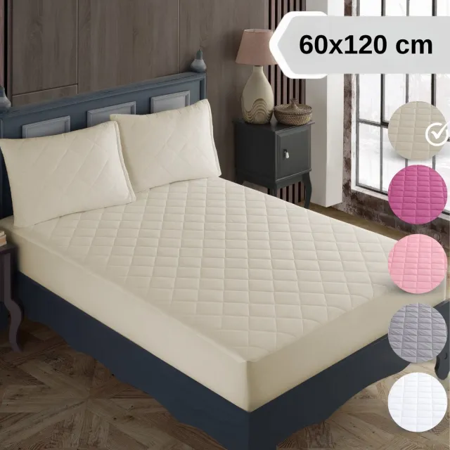 Tavas Waterdicht Matrasbeschermer 60x120 cm Beige Babybed, Ledikant of Juniorbed Gewatteerde 100% Katoen Molton Hoeslakenbadstof Rondom Elastiek Waterdichte Matras Beschermer Incontinentie
