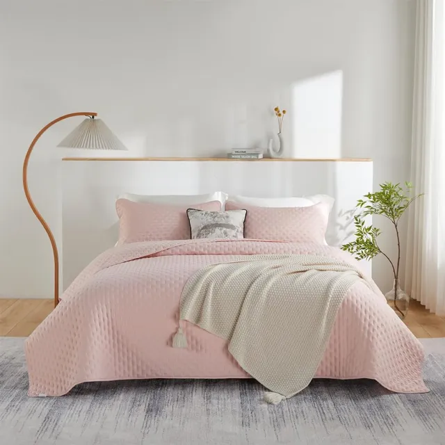 Unyqoos Zachte en Luxe Microvezel Sprei Set voor Alle Seizoenen met Kussenslopen roze