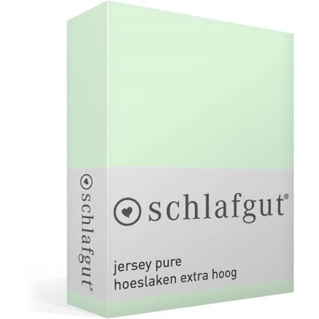 schlafgut Jersey Pure hoeslaken extra hoog - M - 120x200 - 130x220 643 Green Light