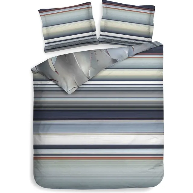 Heckettlane Heckett & Lane Gustavo Dekbedovertrek - Lits Jumeaux - 240x200/220cm - Katoen Satijn dekbedovertrek - Grey Grijs