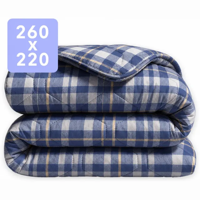 Happybed Dekbed zonder overtrek 260x220 - Wasbaar Dekbed - Bedrukt dekbed zonder hoes - Hoesloos Dekbed - Extra breed - Tartan