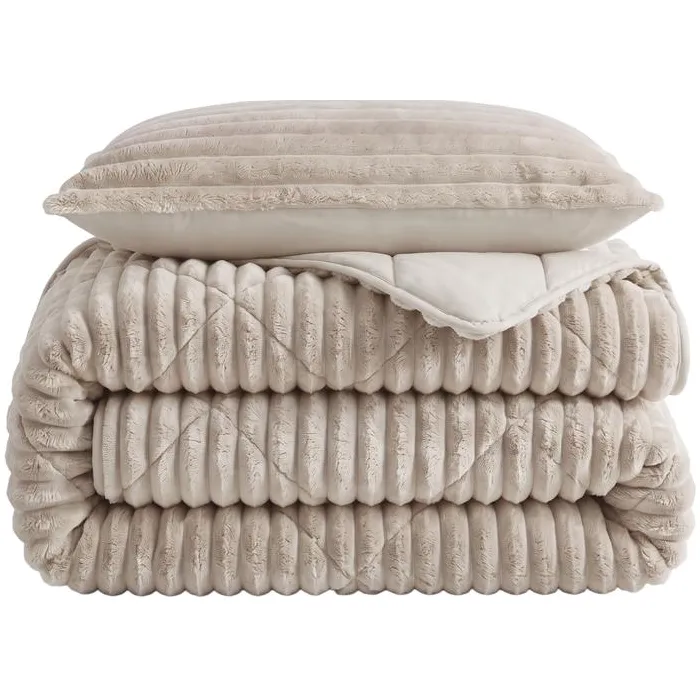 Zensation Lazy all-in-one dekbed ribstof - off white, foto 3