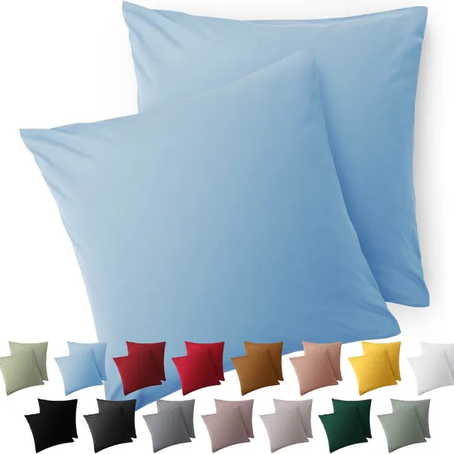 Blumtal Kussensloop Microvezel Kussenhoes 50 x 50 cm - Lichtblauw - Met Rits - Set van 2
