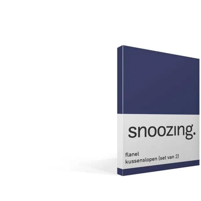 Snoozing flanel kussenslopen (set van 2) Navy 60x70 cm (80 navy)