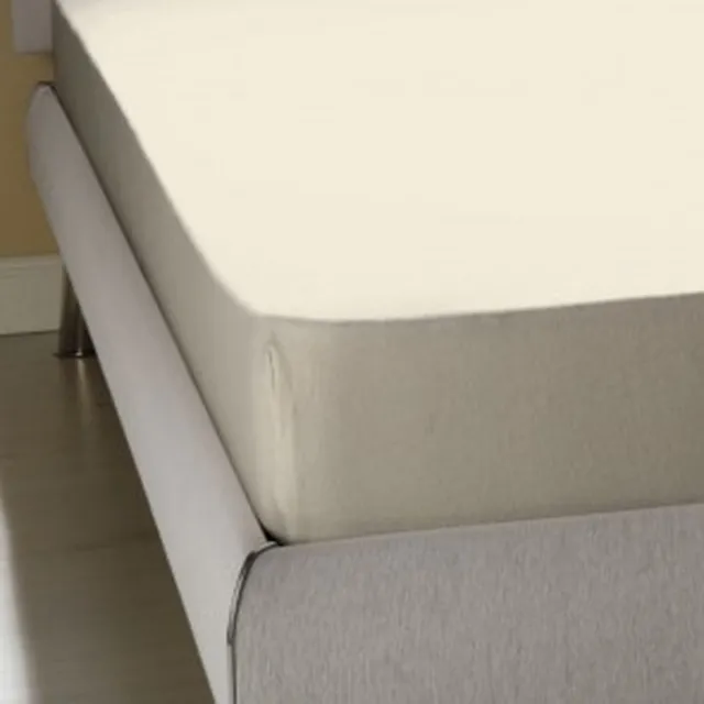 Homéé® Hoeslaken Jersey stretch ecru 140/150x200/220 +30cm tweepersoons bed 100% katoen