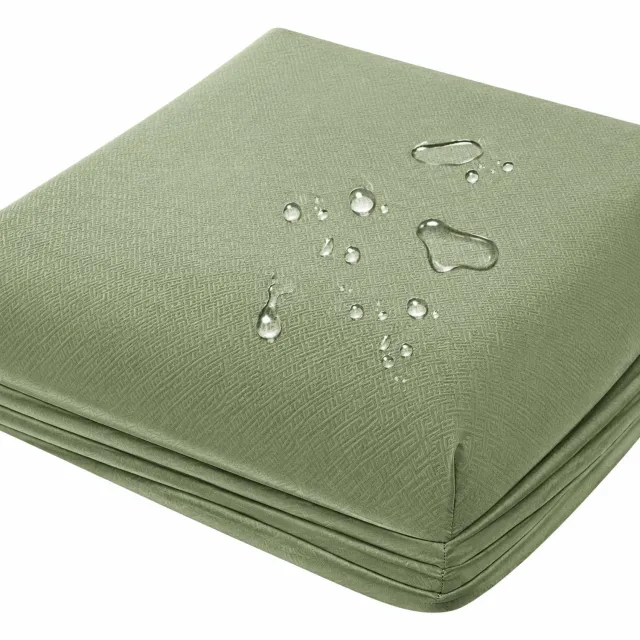 SWGOTA Waterdichte hoeslakenset 198 x 203 cm - Matchagroen - Geborstelde stof - 1 hoeslaken en 2 kussenslopen - Voor matrassen tot 30 cm dik