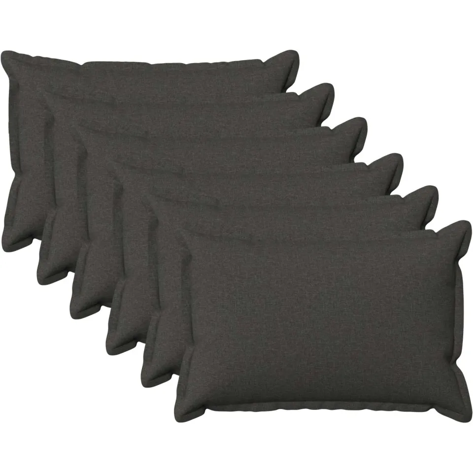vidaXL Kussensloop 6 st HOUTEN Donkergrijs 40 x 60 cm Faux Linnen, foto 3
