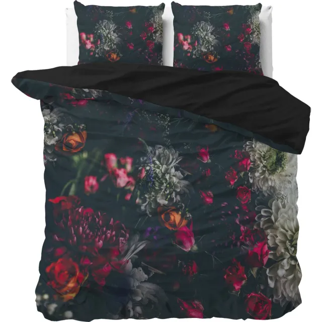 Sleeptime Elodie Dekbedovertrek - Lits-Jumeaux - 240X200/220 + 2 x kussenslopen 60x70 - Zwart