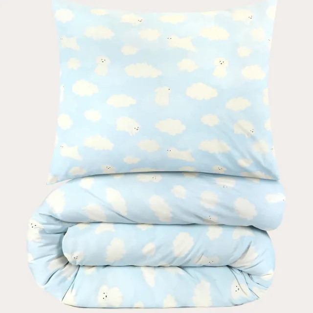 NOUS Kids katoenen dekbedovertrek kinderbed (120x150 cm) Blauw