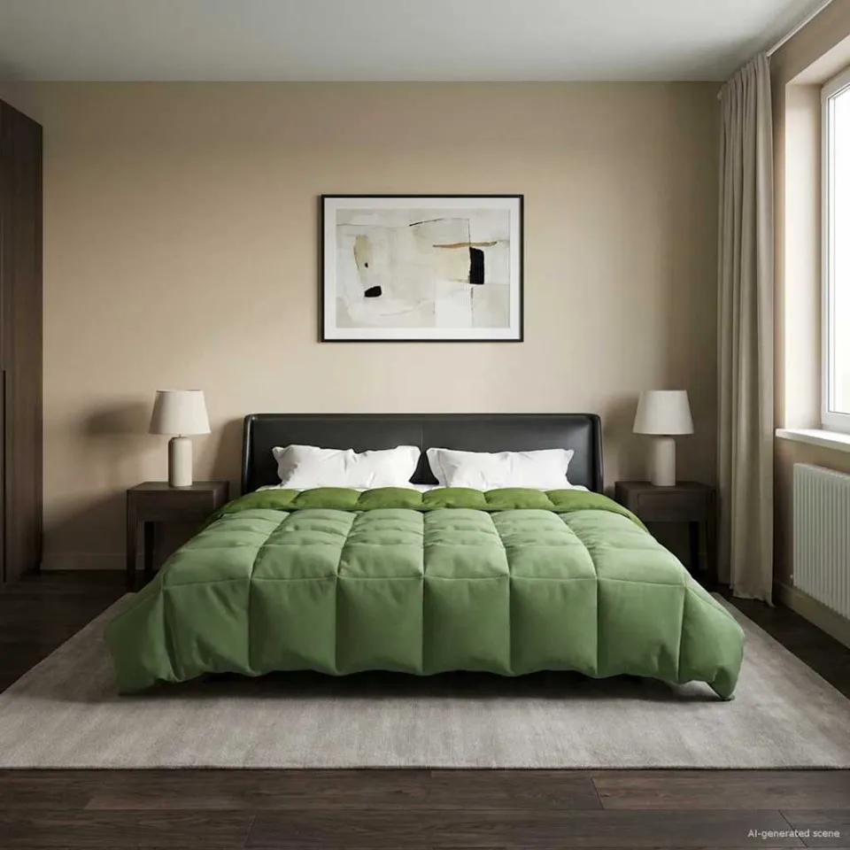 vidaXL Winter Dekbed 200 x 200 cm Winter Microfiber (100% polyester) groen, foto 4