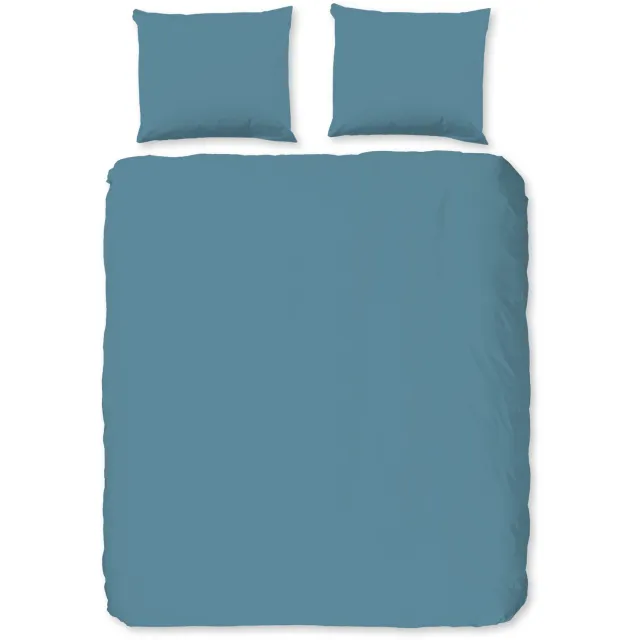 Good Morning dekbedovertrek effen kleur - Adria Blauw - 100% Katoen renforce