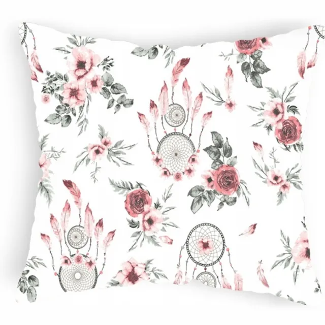 Designpremium Katoenen Kussensloop Dromenvanger Bloemen 70x80 cm Roze