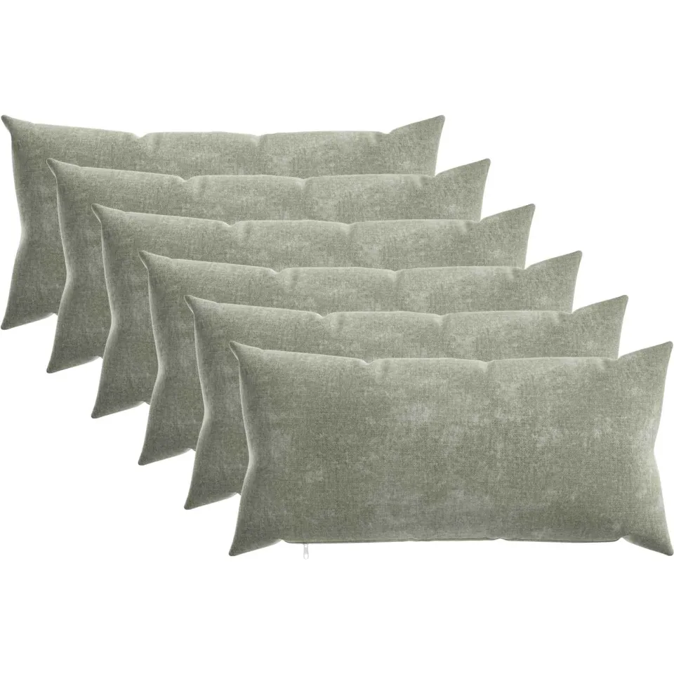 vidaXL Kussensloop 6 st HEERLEN Groen 40 x 80 cm Chenille Stof, foto 3