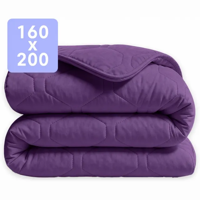 Happybed Dekbed zonder overtrek 160x200 - 100% Katoen - Wasbaar Dekbed - Bedrukt dekbed zonder hoes - Hoesloos Dekbed - Twijfelaar dekbed - Wineberry
